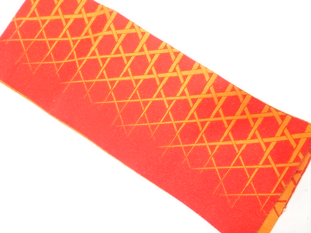 JAPANESE KIMONO / YUKATA OBI / REVERSIBLE / WOVEN MESH PATTERN